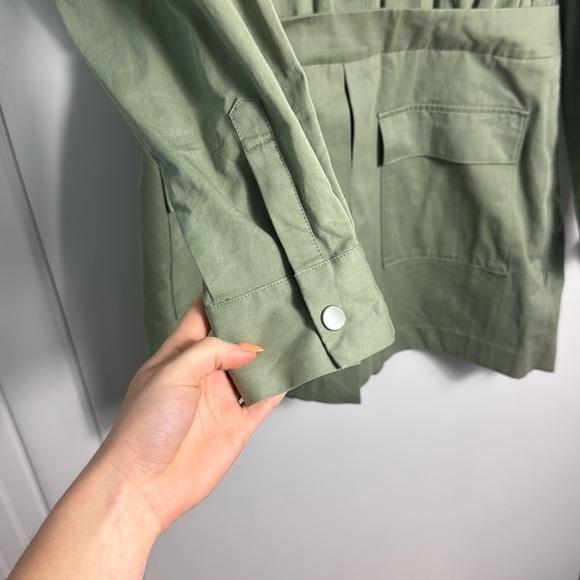 NWT Anthropologie Mare Mare Long-Sleeve Utility Romper Moss Green Size Large - Picture 6 of 12